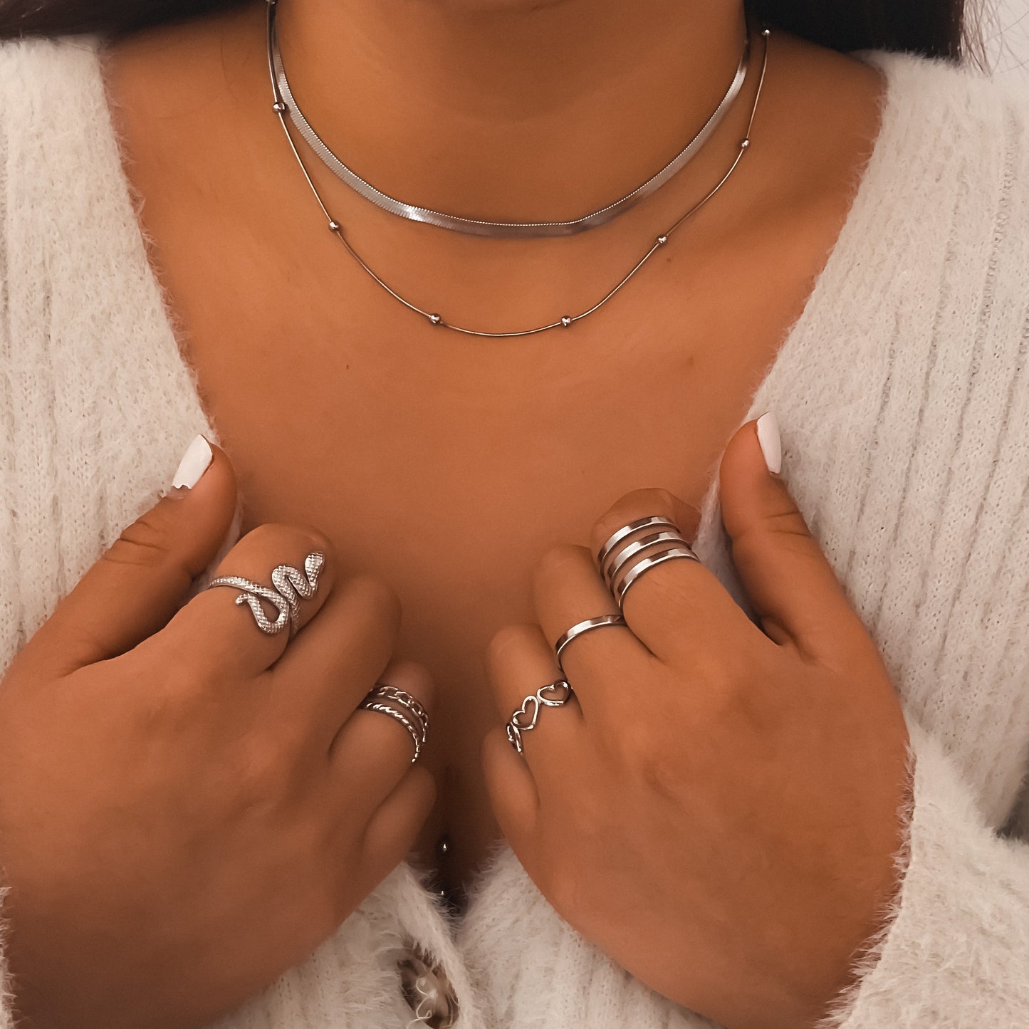 Collar acero serpiente