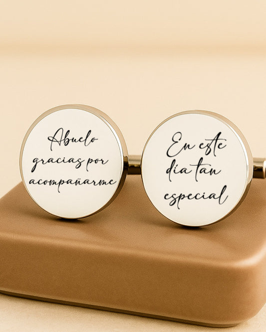 Gemelos personalizados para abuelo 👔 Un recuerdo eterno