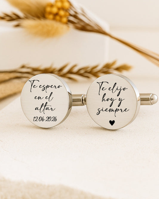 Gemelos para el novio personalizados 💘 Un detalle especial