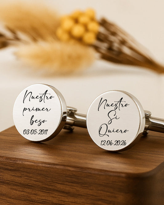 Gemelos personalizados para el novio 💙 Un regalo inolvidable