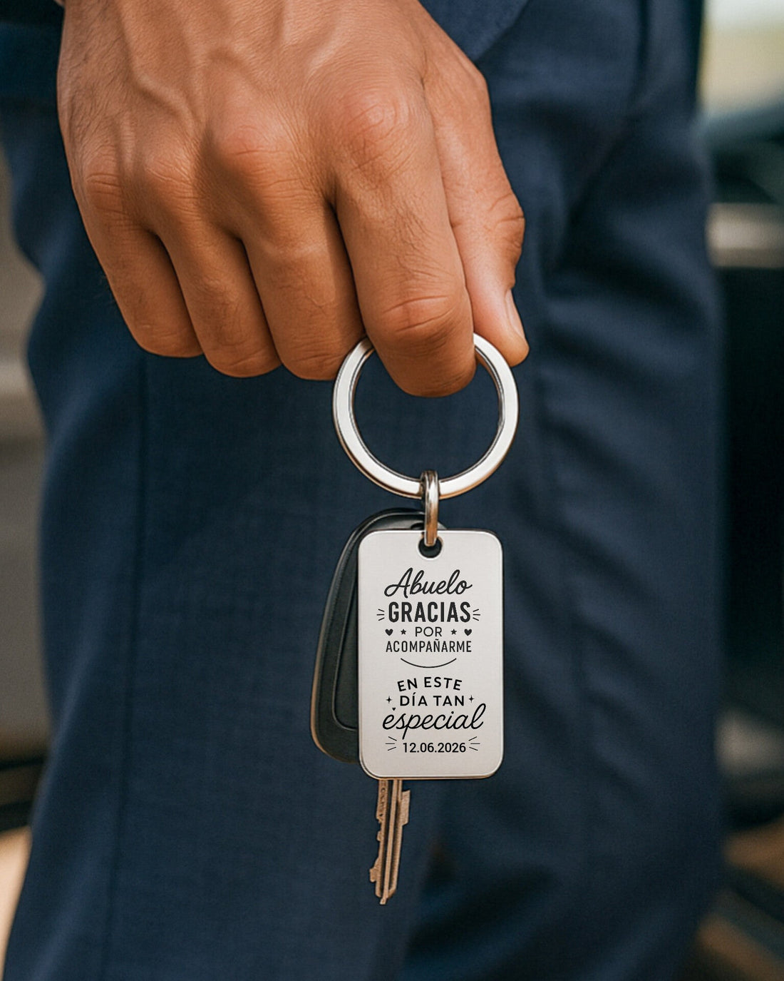 Llavero personalizado para el abuelo 💙 Un recuerdo inolvidable