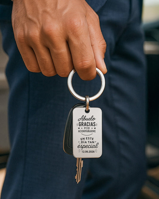 Llavero personalizado para el abuelo 💙 Un recuerdo inolvidable