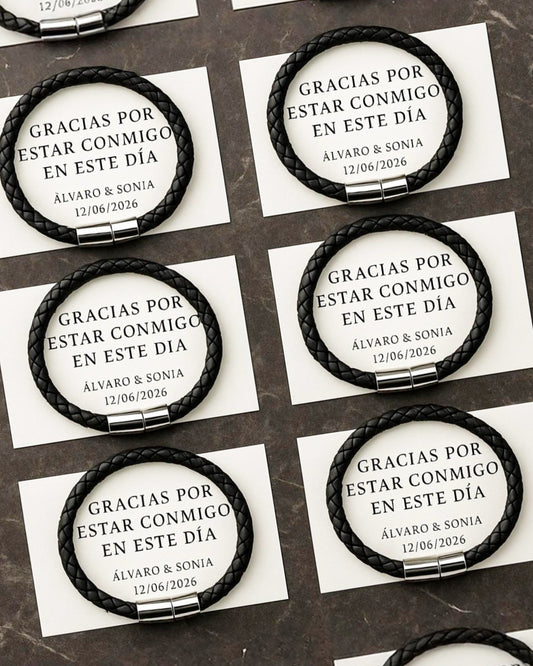 Pulseras personalizadas para amigos del novio 💙 Un detalle auténtico