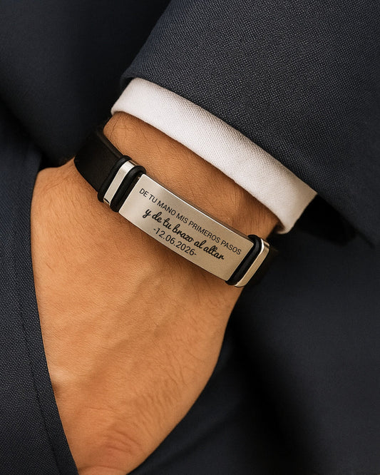 Pulsera personalizada para papá 💙 El regalo más emotivo de la boda