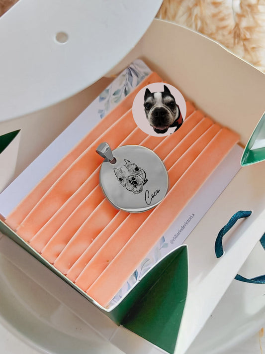 Medalla para ramo con foto del perrito 🐾 Un homenaje eterno