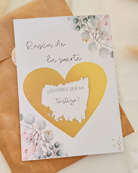 Rasca corazón 💖 Propuesta para testigo de boda