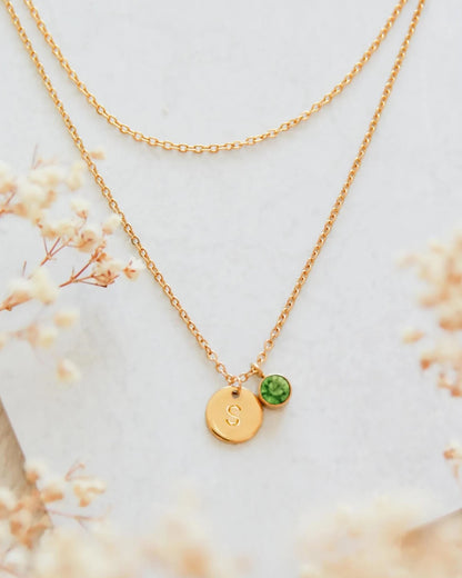 Personalized Initial + Birthstone 