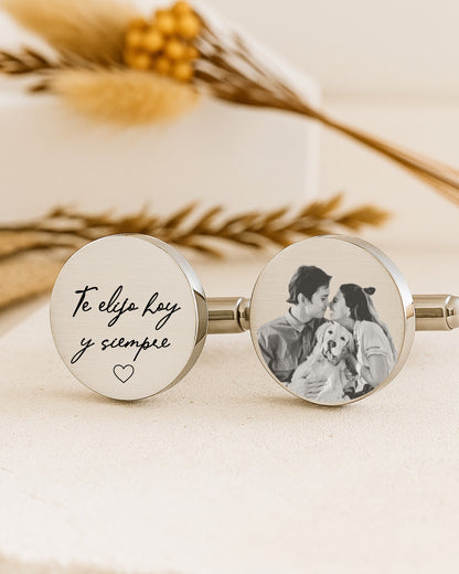 Gemelos Personalizados Novio Rhone - Boda