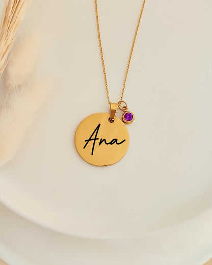 Your baby's name and birthstone necklace