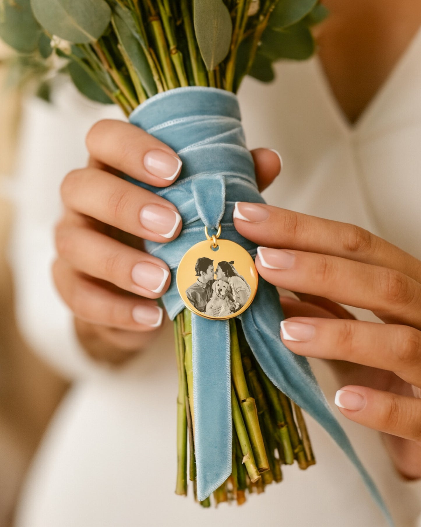 Medalla Ramo Novia "Grabado foto"