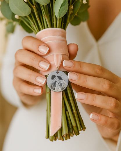 Medalla Ramo Novia "Grabado foto"