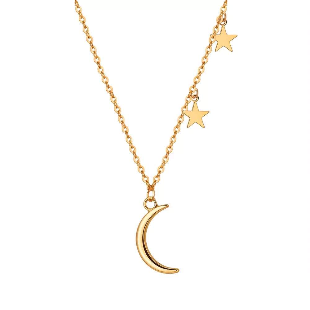 Moon and stars necklace