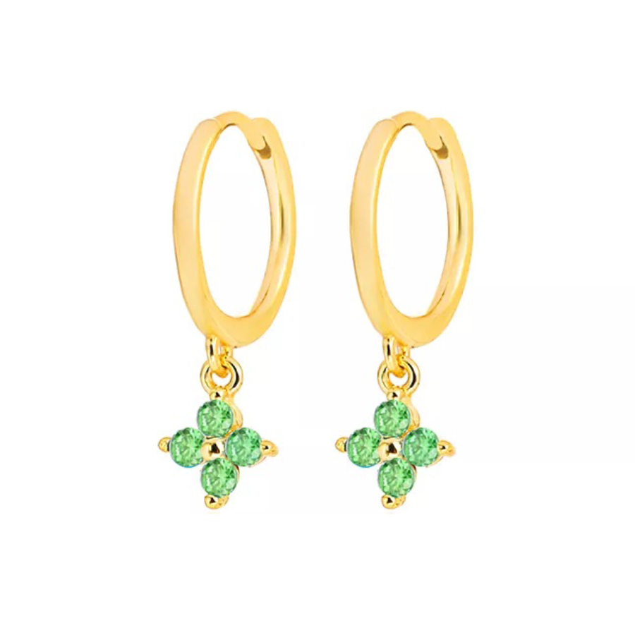 Emerald Flower Earrings